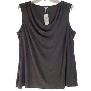 Cato Chic Top Black Sleeveless Cowl Neck with tags stretch
